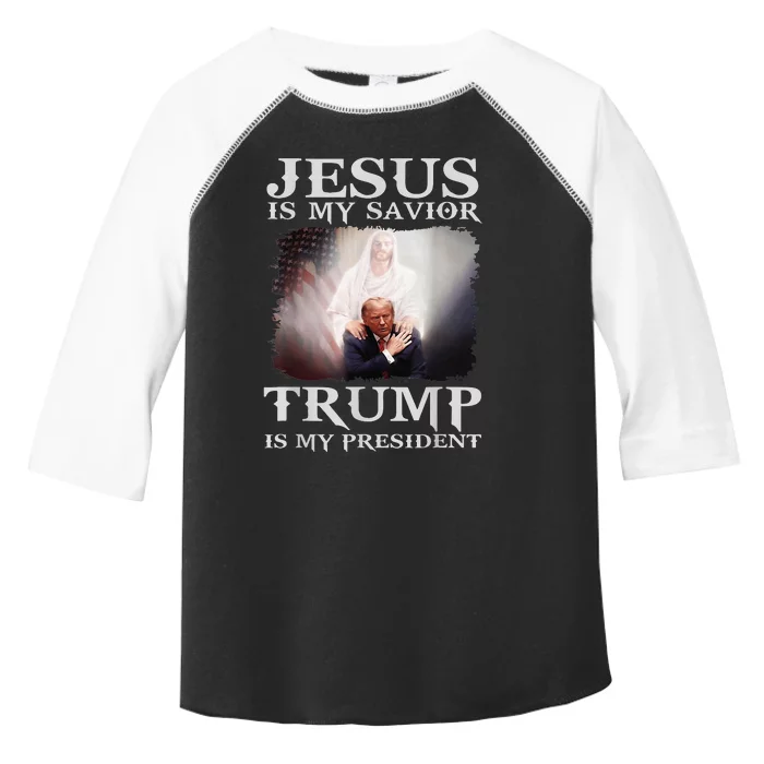 Jesus Is My Savior Trump Is My President Toddler Fine Jersey T-Shirt