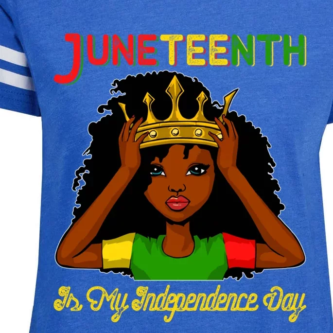 Juneteenth Is My Independence Day Gift Black Black Queen Gift Enza Ladies Jersey Football T-Shirt