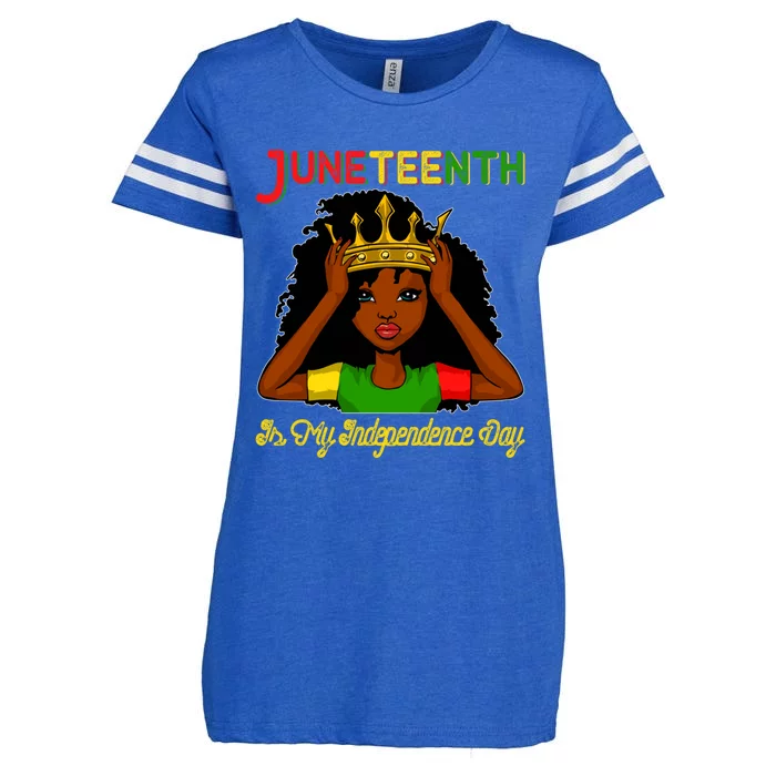 Juneteenth Is My Independence Day Gift Black Black Queen Gift Enza Ladies Jersey Football T-Shirt