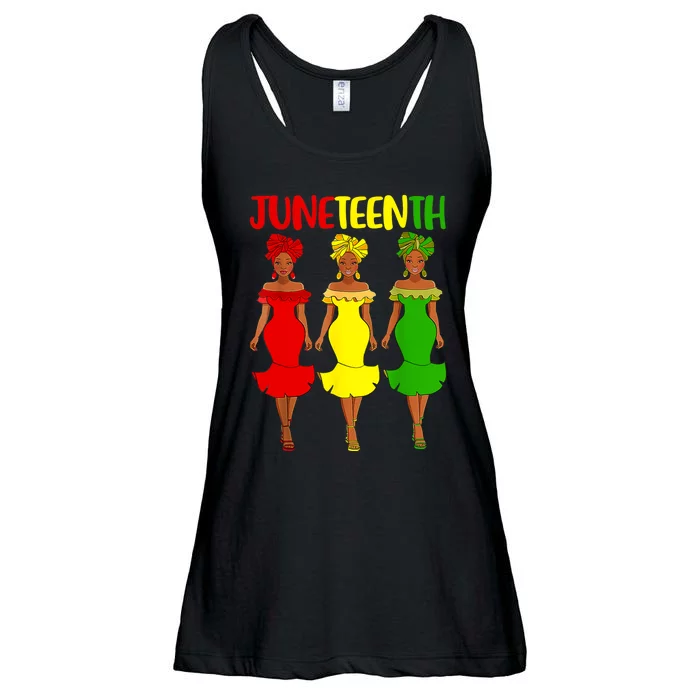 Juneteenth Is My Independence Day Afro Melanin Black Women Ladies Essential Flowy Tank