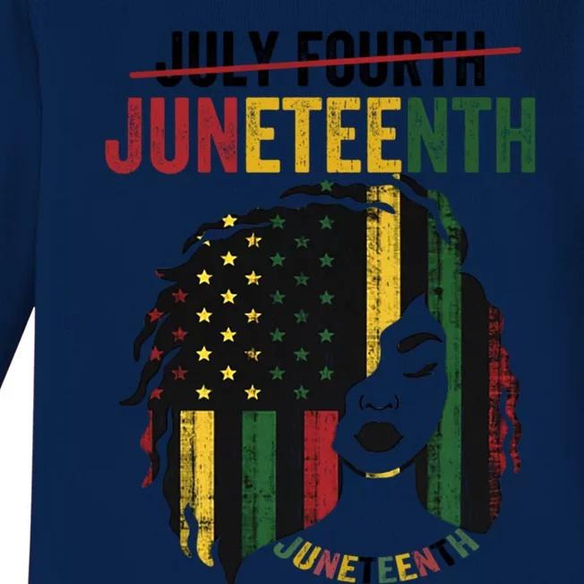 Juneteenth Is My Independence Day Celebrate Juneteenth 1865 Funny Gift Baby Long Sleeve Bodysuit