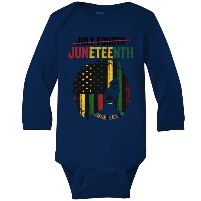 Juneteenth Is My Independence Day Celebrate Juneteenth 1865 Funny Gift Baby Long Sleeve Bodysuit