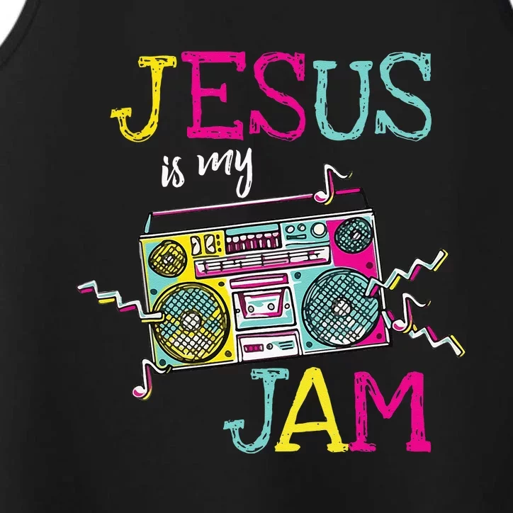 Jesus Is My Jam Christian Faith Religion Music Lover Performance Tank