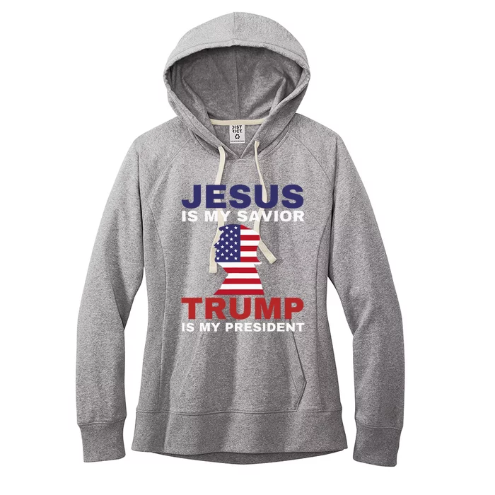 Jesus Is My Savior Trump Is My President Women's Fleece Hoodie