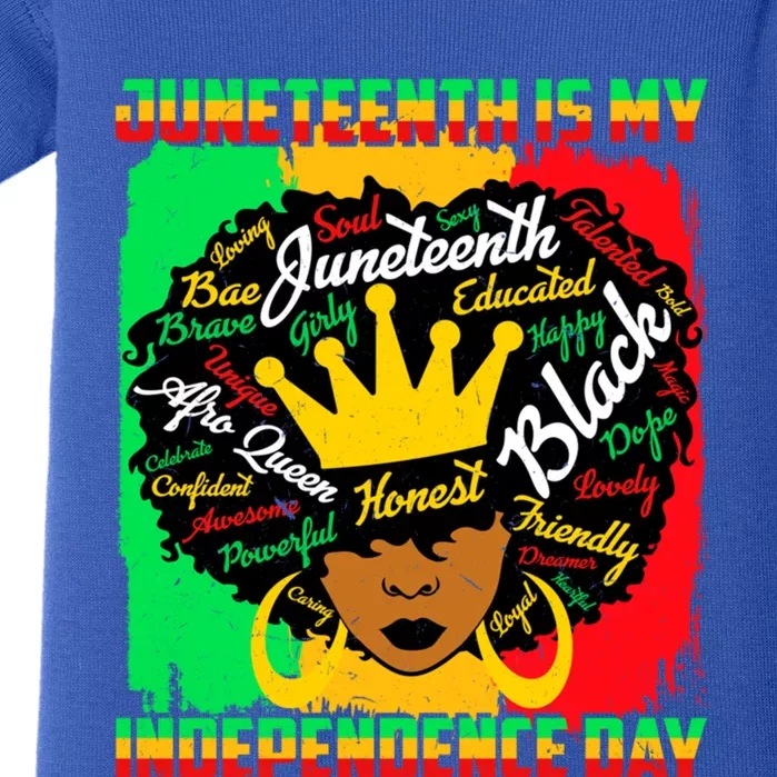 Juneteenth Is My Independence Day African Black Queen Gift Baby Bodysuit