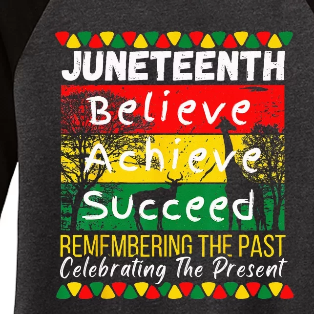 Juneteenth Is My Independence Day Black Pride Melanin Women's Tri-Blend 3/4-Sleeve Raglan Shirt