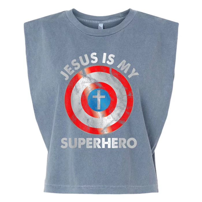 Jesus Is My SuperHero Christian Jesus Lovers Men Women Garment-Dyed Women's Muscle Tee