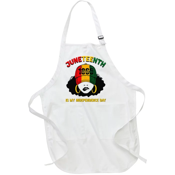 Juneteenth Is My Independence Day Black Melanin Full-Length Apron With Pocket