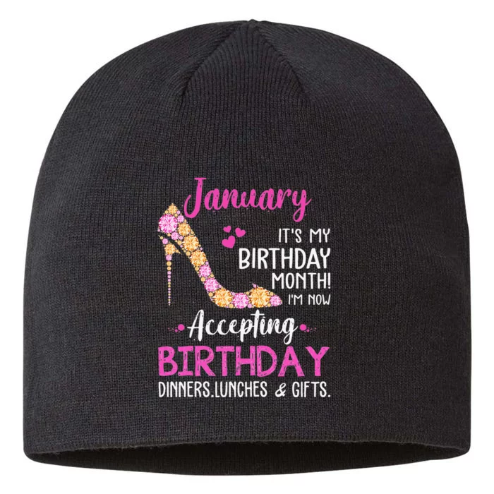 January It's my Birthday Month Wo Mom Wife Gifts 8 1/2in Sustainable Knit Beanie