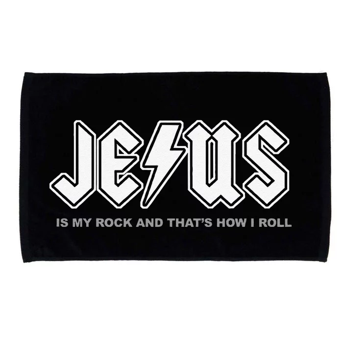 Jesus Is My Rock And Thats How I Roll Funny Christian Microfiber Hand Towel