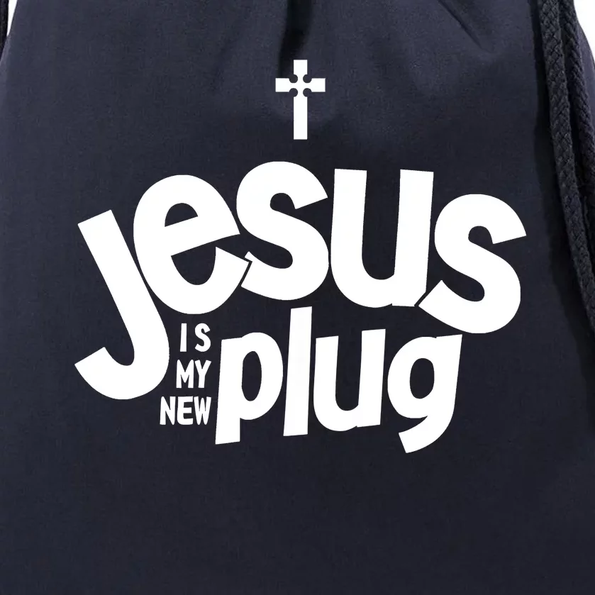 Jesus Is My New Plug Funny Christian Convert Drawstring Bag