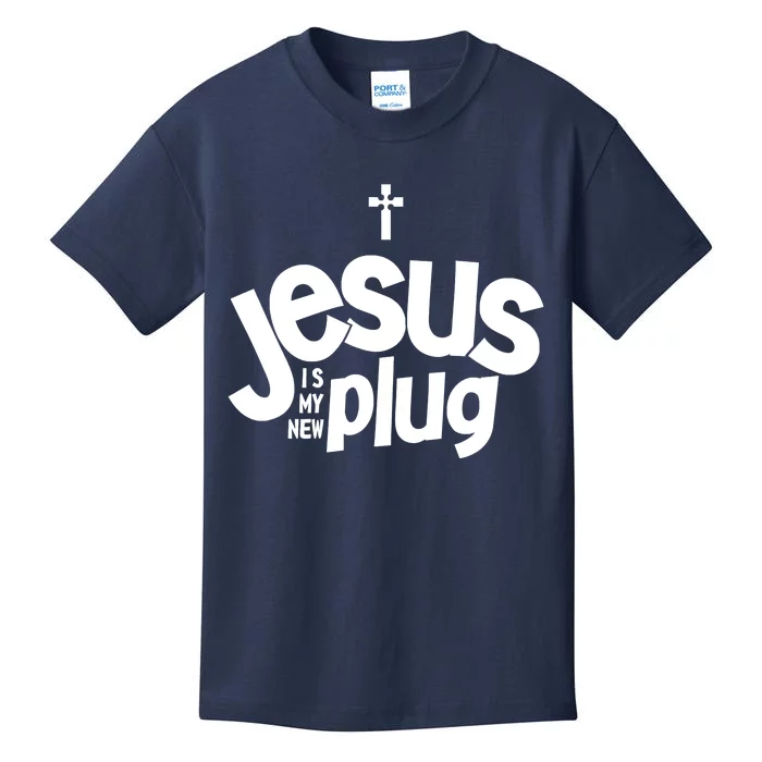 Jesus Is My New Plug Funny Christian Convert Kids T-Shirt