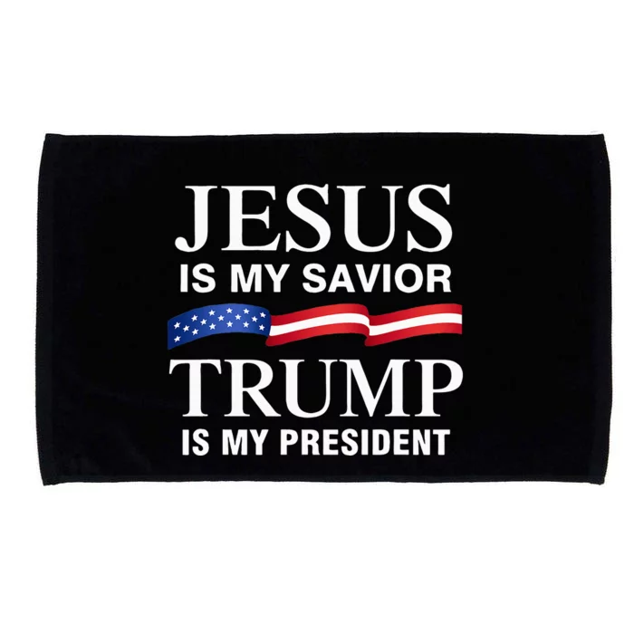 Jesus Is My Savior Trump Is My President Microfiber Hand Towel