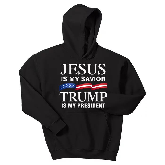 Jesus Is My Savior Trump Is My President Kids Hoodie