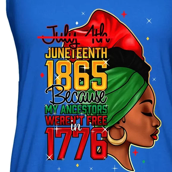 Juneteenth Is My Independence Day Wo Black Pride Ladies Essential Flowy Tank