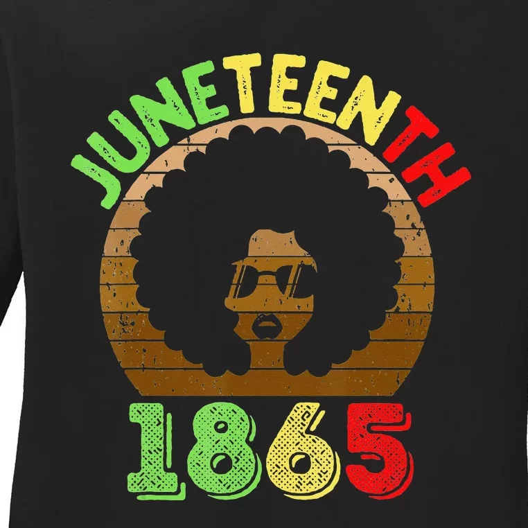 Juneteenth Is My Independence Day Black  Black Pride Ladies Long Sleeve Shirt