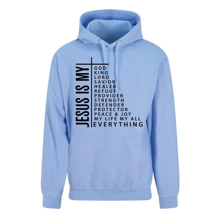 Jesus Is My God King Lord Savior Healer My Everything Unisex Surf Hoodie