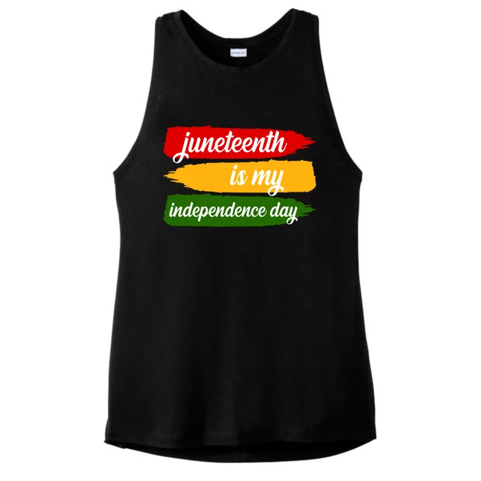 Juneteenth Is My Independence Day Ladies Tri-Blend Wicking Tank