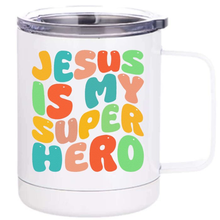 Jesus Is My Superhero Christian Religious Front & Back 12oz Stainless Steel Tumbler Cup