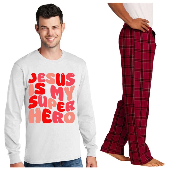 Jesus Is My Superhero Christian Religious Long Sleeve Pajama Set