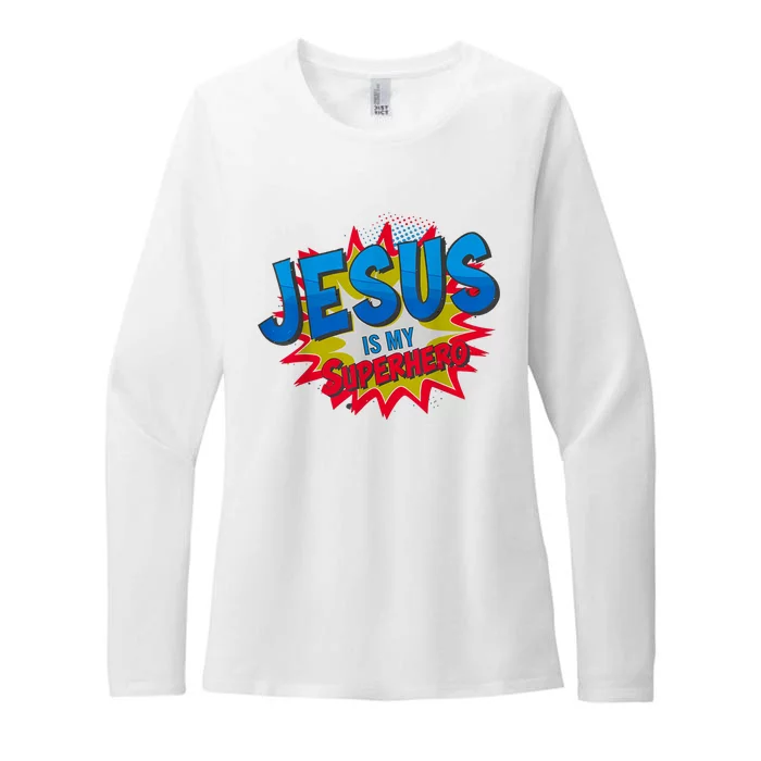 Jesus Is My Superhero Womens CVC Long Sleeve Shirt