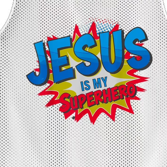 Jesus Is My Superhero Mesh Reversible Basketball Jersey Tank