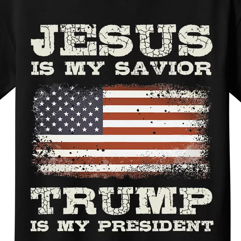 Jesus Is My Savior Trump Is My President Kids T-Shirt