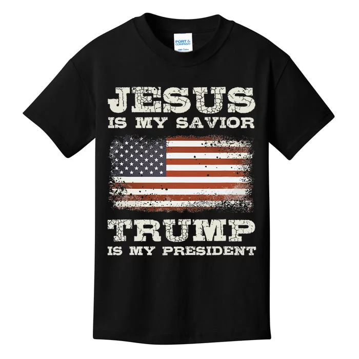 Jesus Is My Savior Trump Is My President Kids T-Shirt