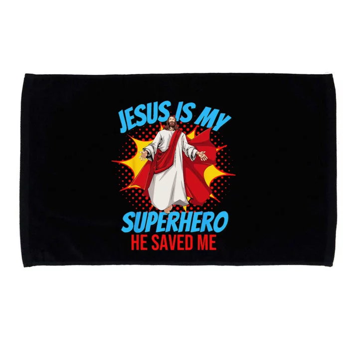 Jesus Is My Superhero Christian Faith God Savior Religious Microfiber Hand Towel