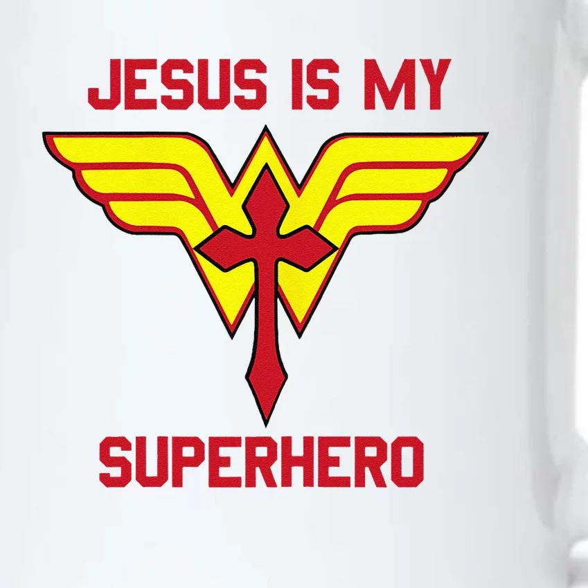 Jesus Is My Superhero Christian Vacation Bible School Design Black Color Changing Mug