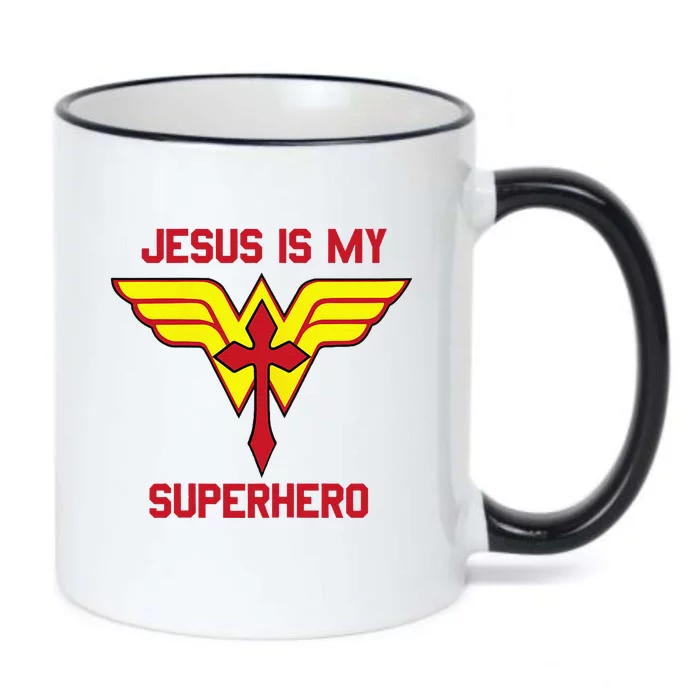 Jesus Is My Superhero Christian Vacation Bible School Design Black Color Changing Mug