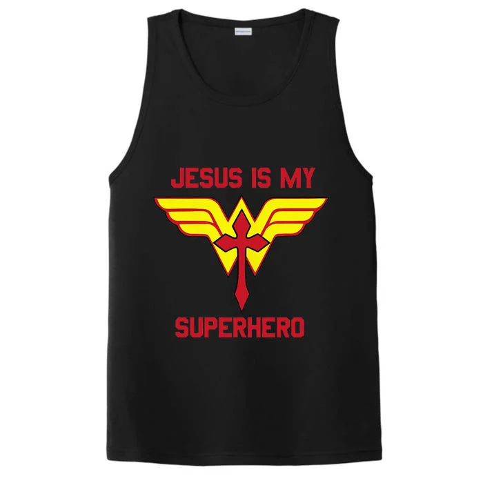 Jesus Is My Superhero Christian Vacation Bible School Design Performance Tank