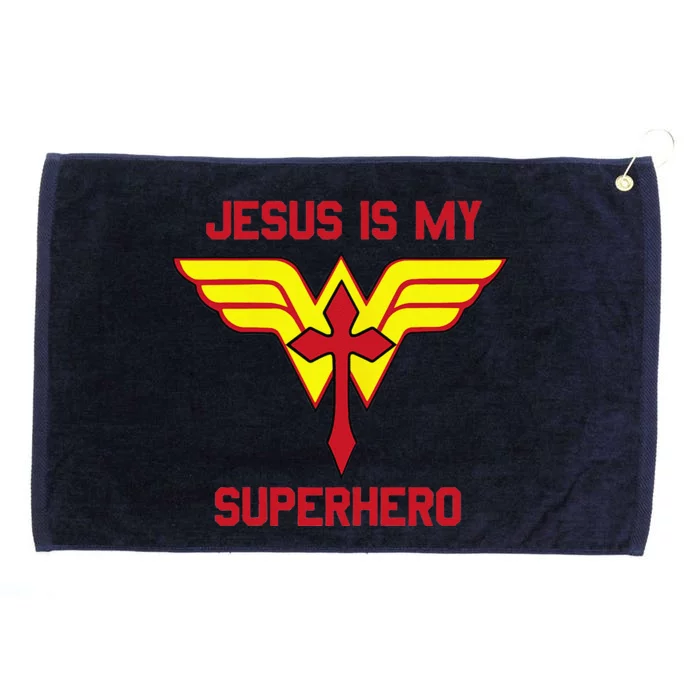 Jesus Is My Superhero Christian Vacation Bible School Design Grommeted Golf Towel