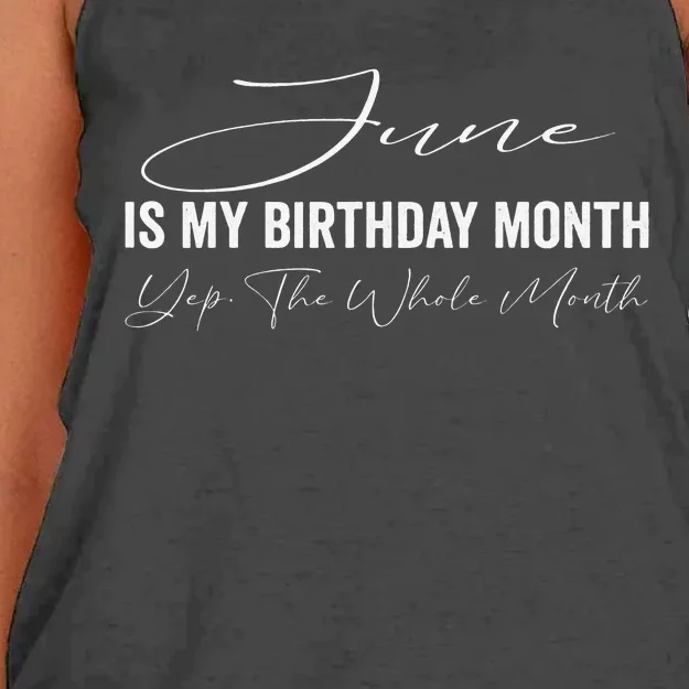 June is my birthday month yep the whole month Women's Knotted Racerback Tank