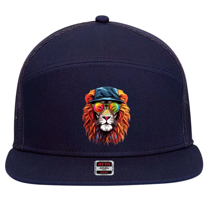 Junenth Is My Independence Day Lion Free Ish Since 1865 Gift 7 Panel Mesh Trucker Snapback Hat