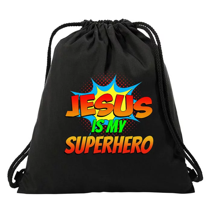 Jesus Is My Superhero Comic Book Christian Religious Easter Drawstring Bag