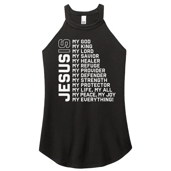 Jesus Is My God My King My Lord My Savior Christian Women’s Perfect Tri Rocker Tank