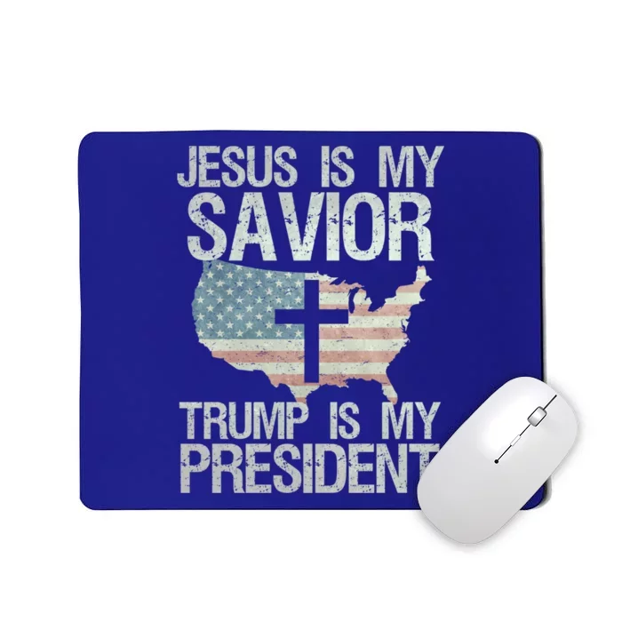 Jesus Is My Savior Trump Is My President Christian American Gift Mousepad