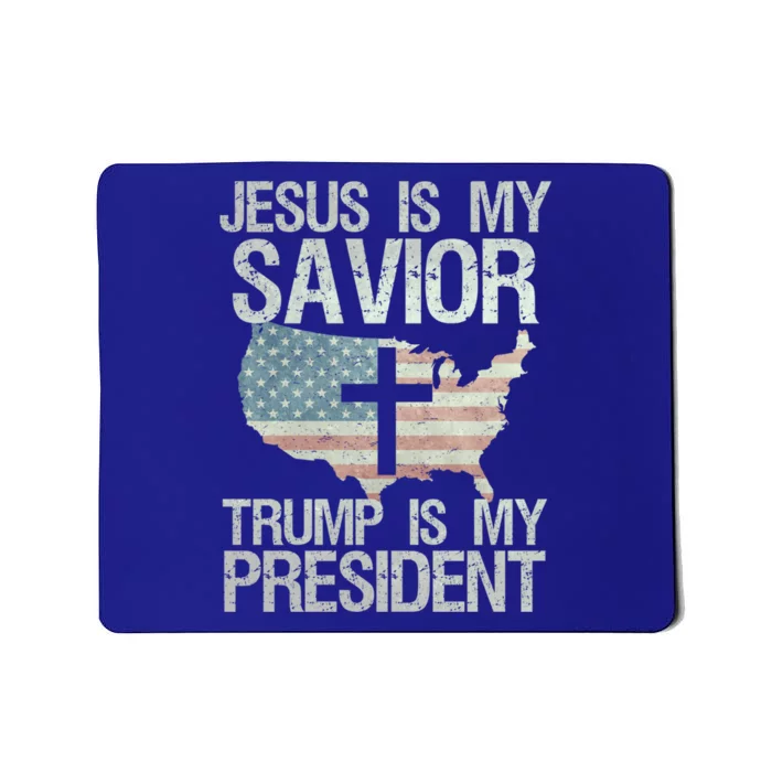 Jesus Is My Savior Trump Is My President Christian American Gift Mousepad