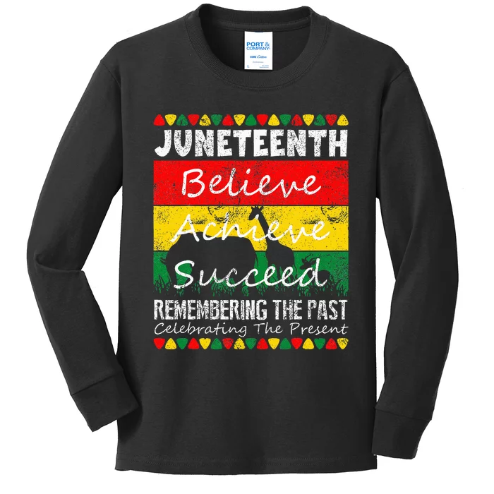 Juneteen Is My Independence Day Black Pride Kids Long Sleeve Shirt