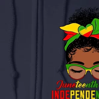 Juneteenth Is My Independence Day - Black Girl Black Queen Full Zip Hoodie