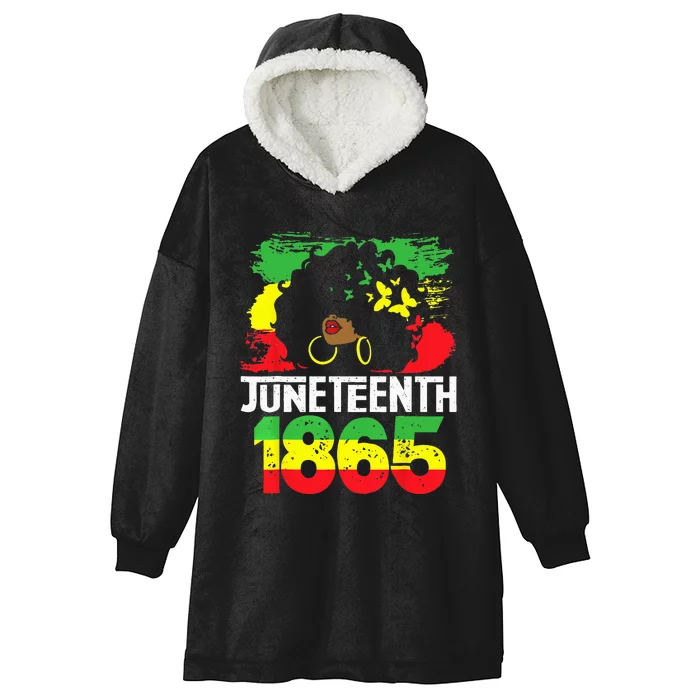 Juneteenth Is My Independence Day Black Wo Freedom 1865 Hooded Wearable Blanket