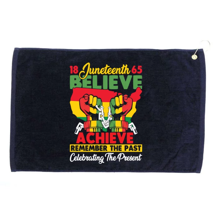 Junenth Is My Independence Day Believe Achieve Succeed Gift Grommeted Golf Towel