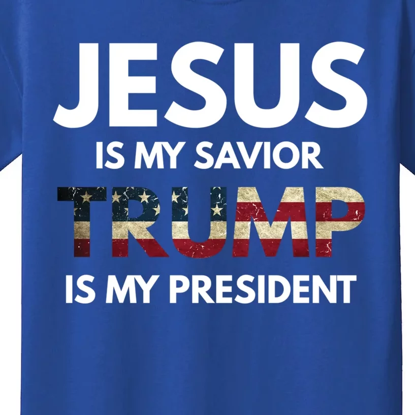 Jesus Is My Savior Trump Is My President Cool Gift Kids T-Shirt