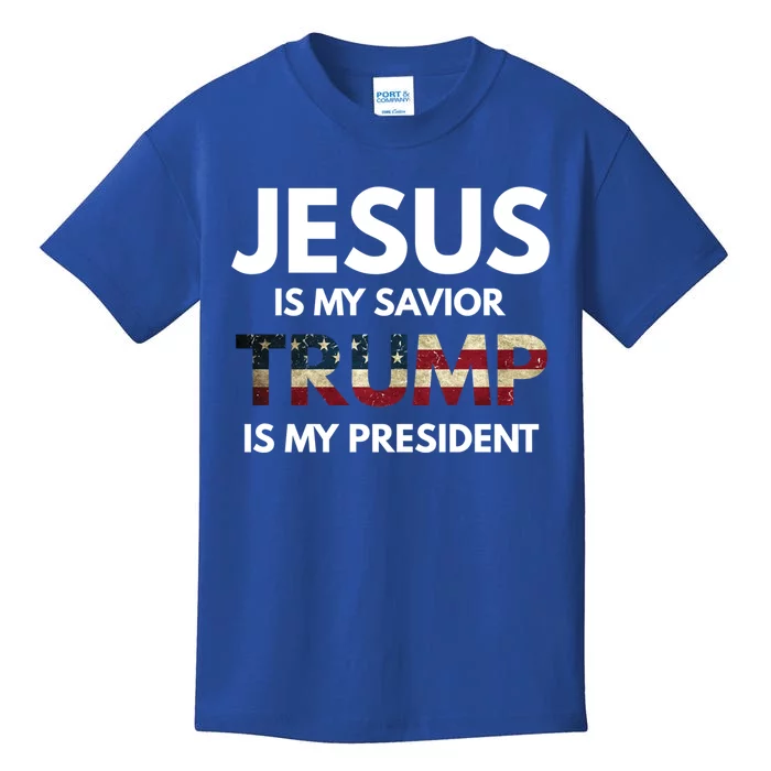 Jesus Is My Savior Trump Is My President Cool Gift Kids T-Shirt