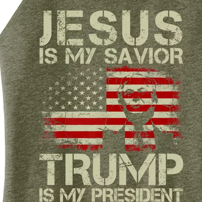 Jesus Is My Savior Trump Is My President Trump 2024 Usa Flag Women’s Perfect Tri Rocker Tank