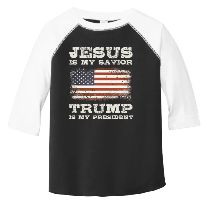 Jesus Is My Savior Trump Is My President Toddler Fine Jersey T-Shirt