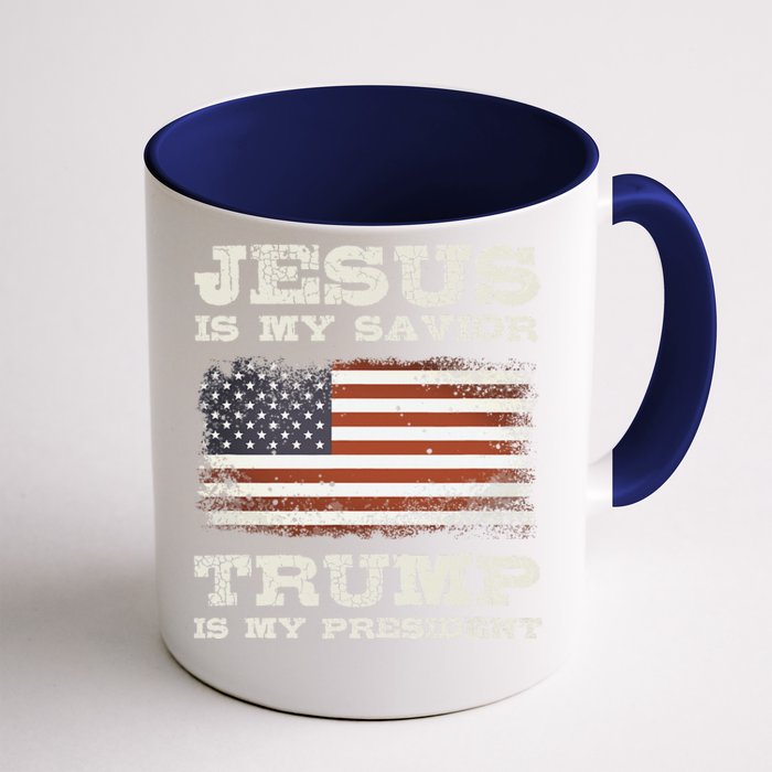Jesus Is My Savior Trump Is My President Front & Back Coffee Mug