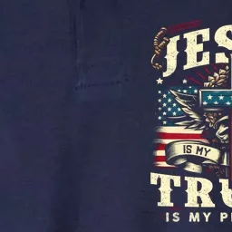 Jesus Is My Savior Donald Trump Is My President Usa Christian Flag Softstyle Adult Sport Polo