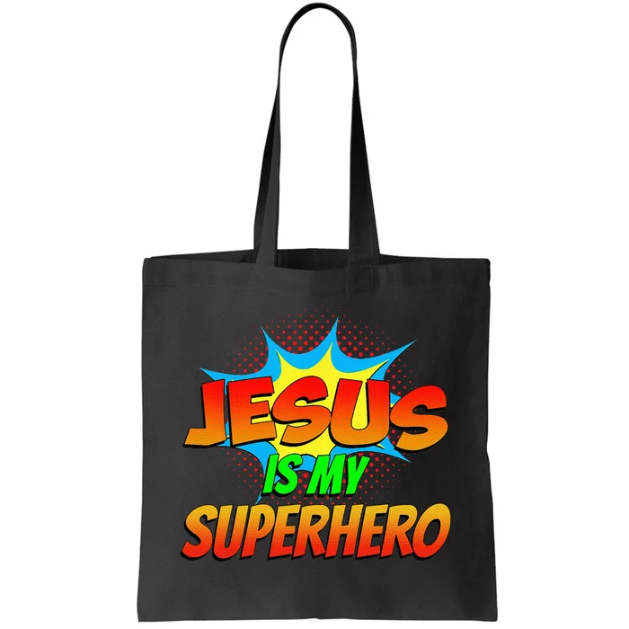 Jesus Is My Superhero Comic Book Christian Religious Easter Tote Bag